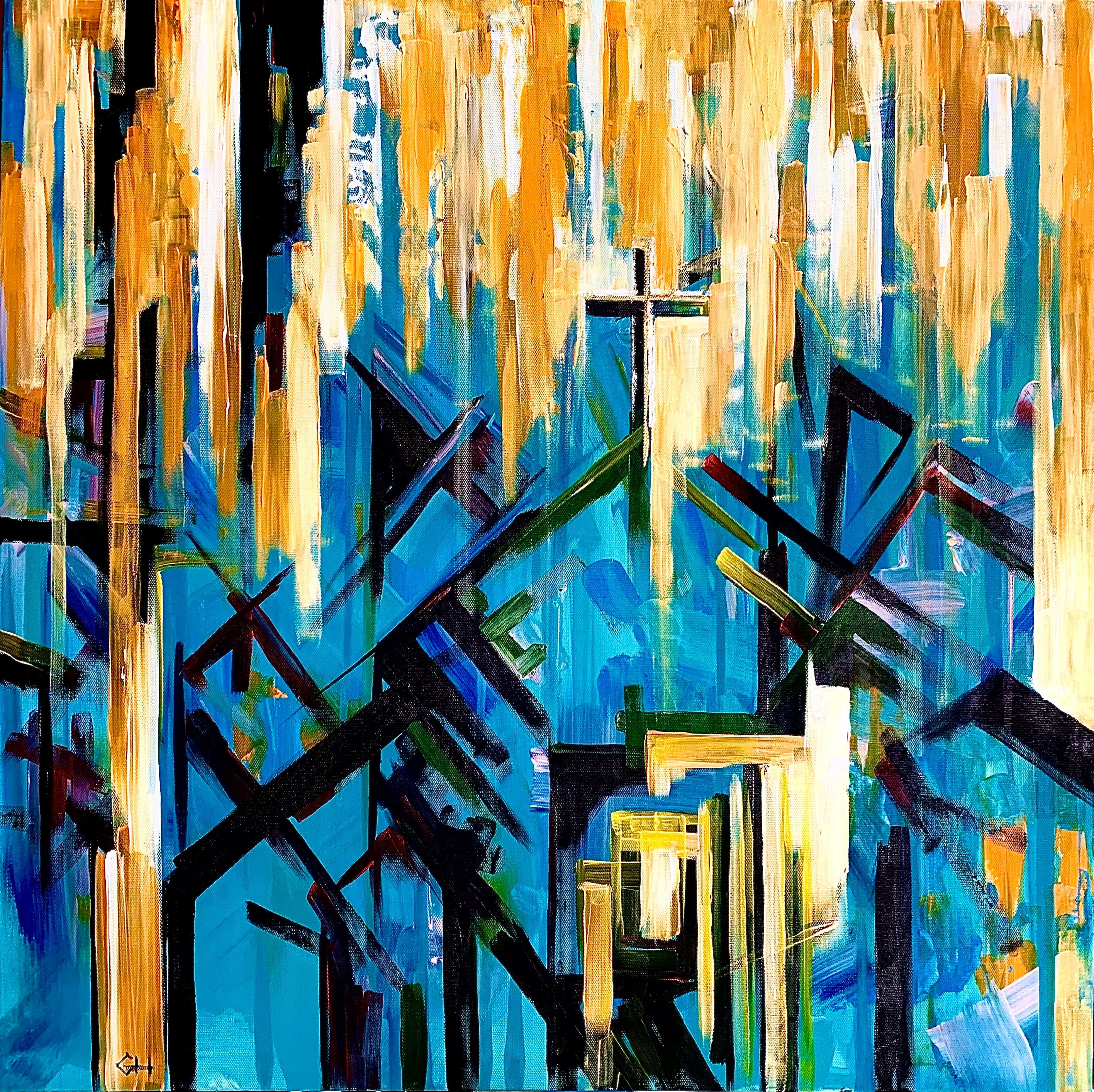 Tranh sáng tác vẽ bằng acrylic trên canvas - Primary